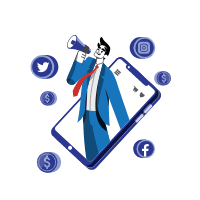 Marketing process animation - digital marketing and brand promotion